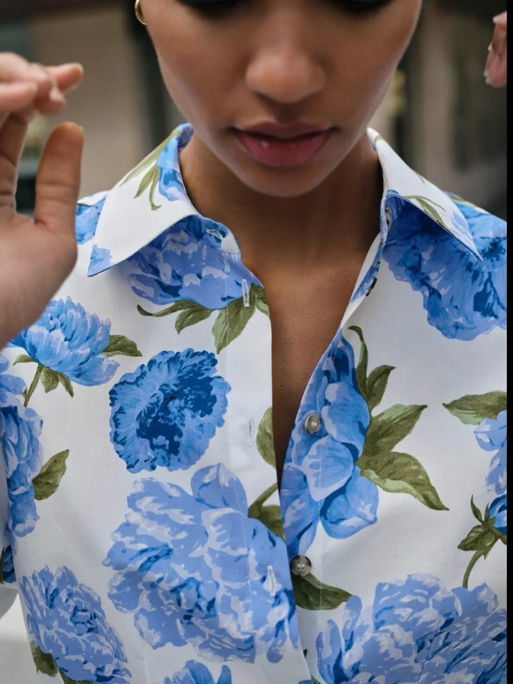 Zara Floral Print Poplin Shirt